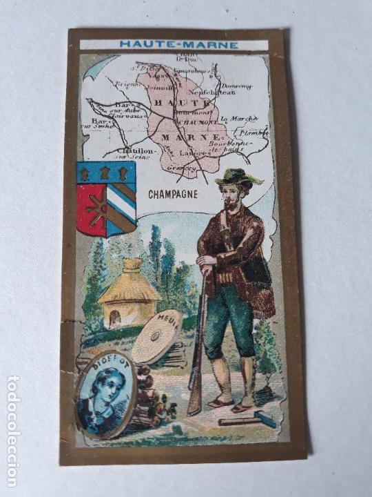 Coleccionismo cromos antiguos: FRANCIA TIPO Y MAPA CROMO SIGLO XIX - Foto 1