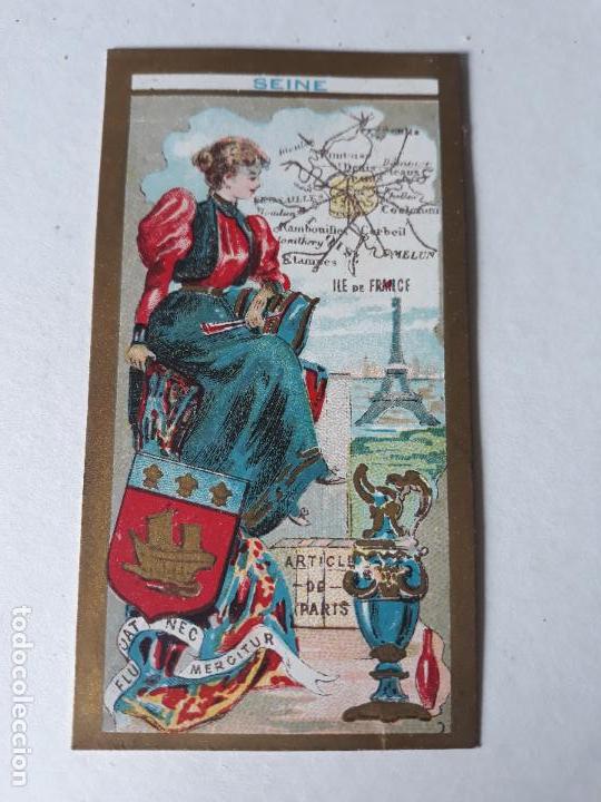 Coleccionismo cromos antiguos: FRANCIA TIPO Y MAPA CROMO SIGLO XIX - Foto 1