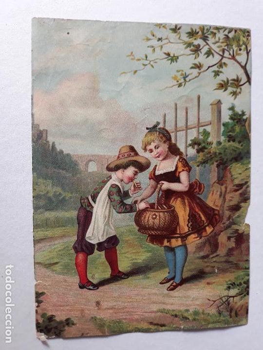 Sammeln alte Sammelbilder: NI&Ntilde;OS EN EL CAMPO CROMO SIGLO XIX