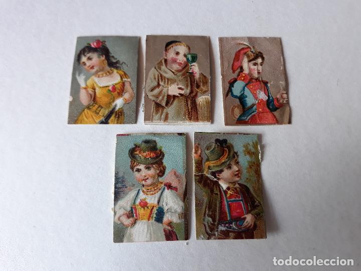 Sammeln alte Sammelbilder: RETRATOS 5 CROMOS SIGLO XIX