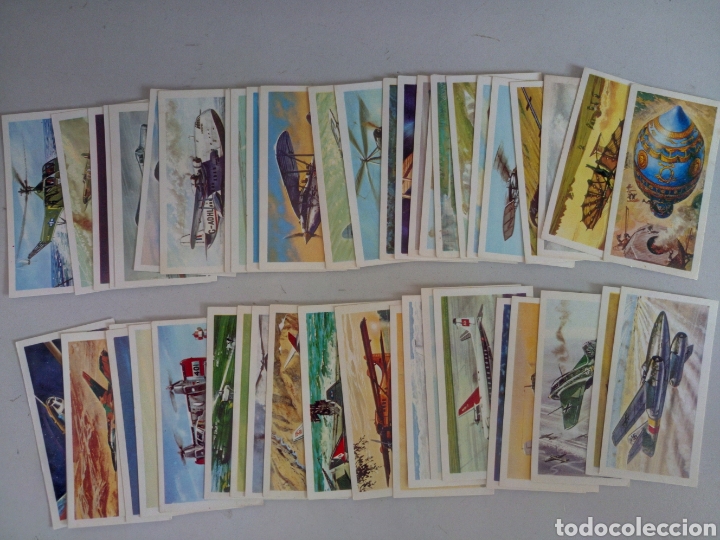 Collezionismo Figurine antiche: colecci&oacute;n completa 50 cromos historia de la aviaci&oacute;n en ingl&eacute;s venia con el te