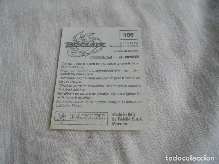 Coleccionismo cromos antiguos: BEYBLADE CROMO N&ordm; 106 PANINI - Foto 2