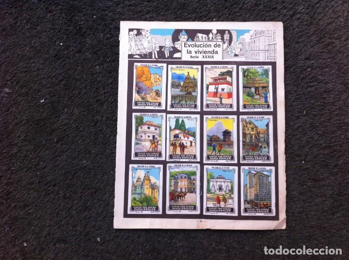 Sammeln alte Sammelbilder: HOJA CON CROMOS DEL &Aacute;LBUM DE NESTL&Eacute; (A&Ntilde;OS 30) EVOLUCI&Oacute;N VIVIENDA-ANIMALES PREHIST&Oacute;RICOS. 24 CROMOS