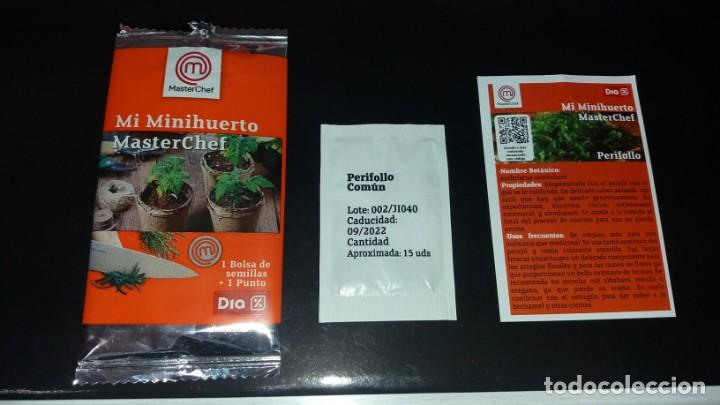 Collectable Antique Stickers: Sobre de Semillas MASTERCHEF MASTER CHEF PERIFOLLO sin punto supermercado tienda DIA mi minihuerto