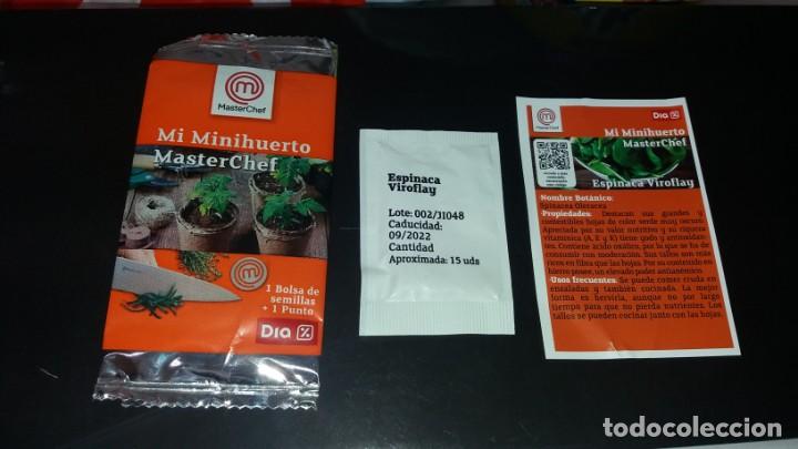 Coleccionismo Cromos antiguos: Sobre de Semillas MASTERCHEF MASTER CHEF ESPINACA sin punto supermercado tienda DIA mi minihuerto