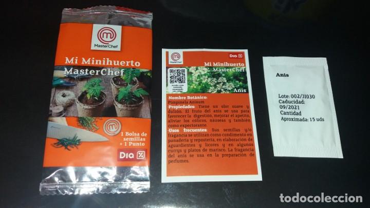 Coleccionismo Cromos antiguos: Sobre de Semillas ANIS MASTERCHEF MASTER CHEF sin punto supermercado tienda DIA mi minihuerto