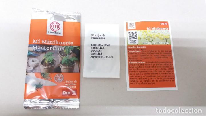 Coleccionismo Cromos antiguos: Sobre de Semillas HINOJO MASTERCHEF MASTER CHEF sin punto supermercado tienda DIA mi minihuerto