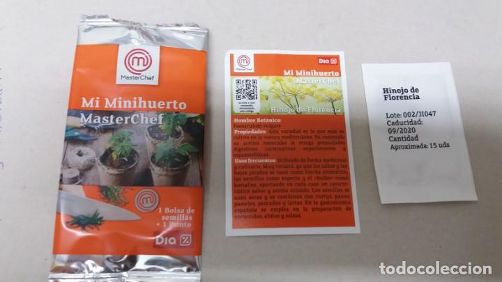 Coleccionismo Cromos antiguos: Sobre de Semillas HINOJO MASTERCHEF MASTER CHEF sin punto supermercado tienda DIA mi minihuerto