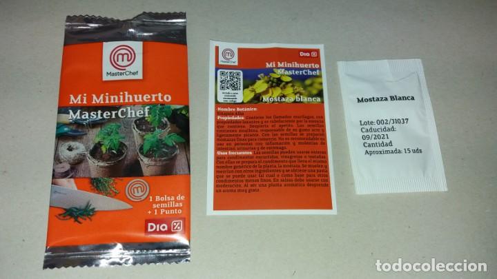 Coleccionismo Cromos antiguos: Sobre de Semillas MOSTAZA MASTERCHEF MASTER CHEF sin punto supermercado tienda DIA mi minihuerto