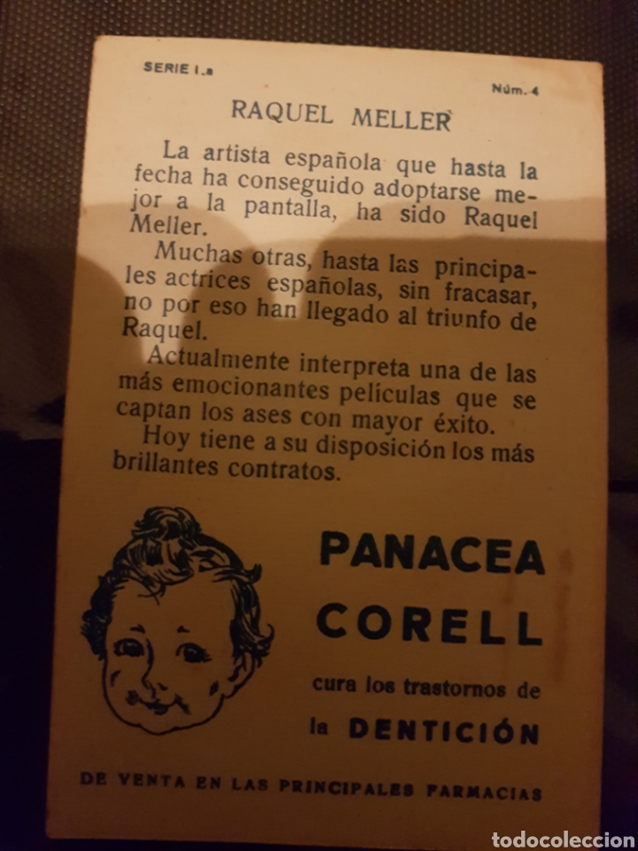 Coleccionismo cromos antiguos: Cromo raquel meller panacea corell - Foto 2