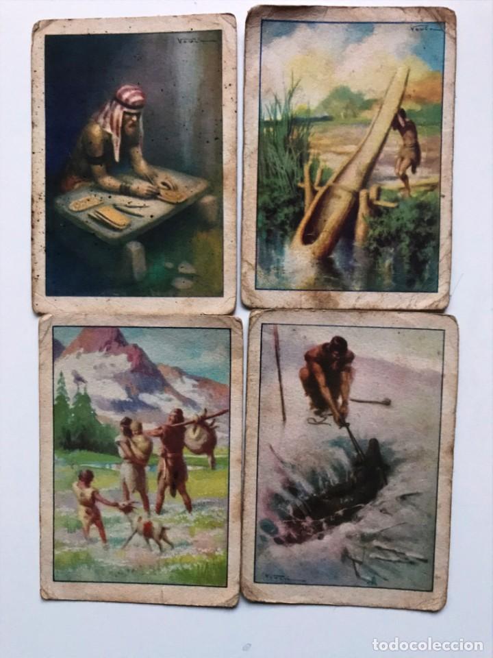 Coleccionismo cromos antiguos: HISTORIA DEL PROGRESO HUMANO 4 CROMOS SERIE II CHOCOLATES AMATLLER - Foto 1