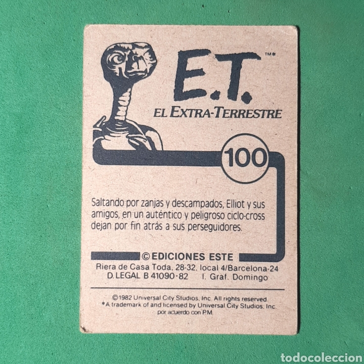 Coleccionismo cromos antiguos: (C-A02) - CROMO EDICIONES ESTE 1982 - E.T. EL EXTRA-TERRESTRE N&deg;100 - Foto 2