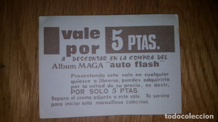 Coleccionismo cromos antiguos: Vale 5 Ptas. - Auto Flash - MAGA + 4 cromos - Foto 2