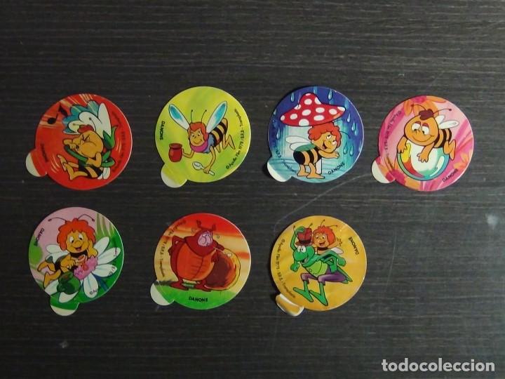 Coleccionismo cromos antiguos: LOTE 7 PEGATINAS DANONE - ABEJA MAYA , 1978. CON LA TRASERA - Foto 1
