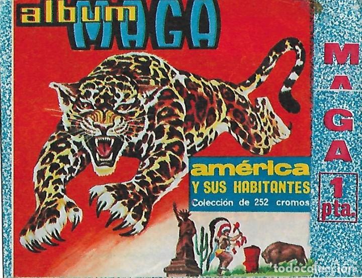 Sammeln alte Sammelbilder: AM&Eacute;RICA Y SUS HABITANTES, SOBRE VACIO. EDITORIAL MAGA, 1968.