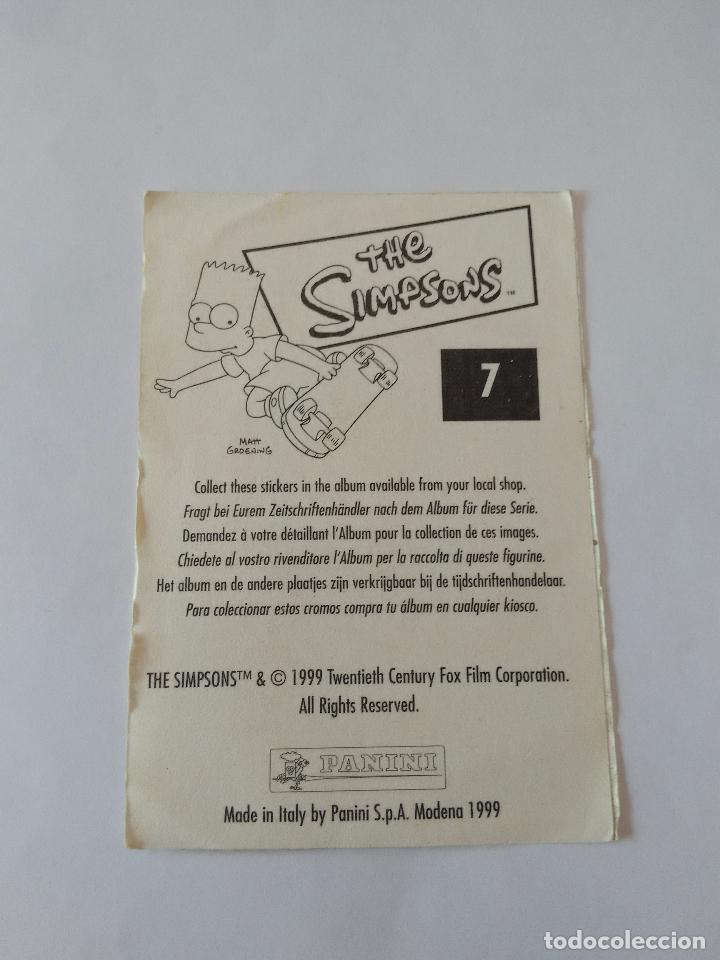 Coleccionismo cromos antiguos: CROMO LOS SIMPSONS PANINI A&Ntilde;O 1999: BART SIMPSON (N&ordm; 7) - Foto 2