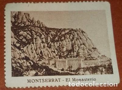Coleccionismo Cromos antiguos: CROMO CUP&Oacute;N DE LOTER&Iacute;A DE LA SOCIEDAD DE CIEGOS EL PORVENIR, VISTAS DE ESPA&Ntilde;A, MONTSERRAT, 1936
