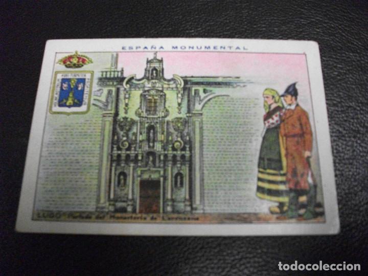 Coleccionismo Cromos antiguos: CROMO DE LUGO PORTADA DEL MONASTERIO DE LORENZANA Y TIPOS