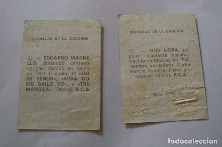 Coleccionismo cromos antiguos: cromos &acute; estrellas de la cancion &acute; a 1&euro; unidad - Foto 2