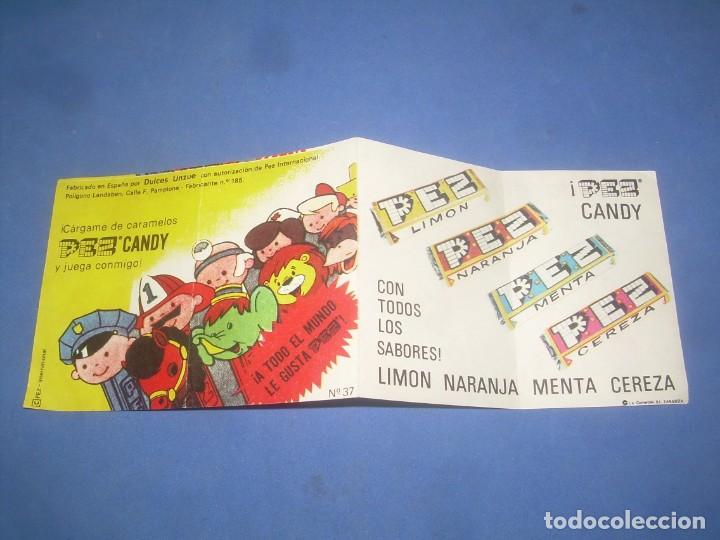 Coleccionismo Cromos antiguos: ANTIGUO FLYER CROMO N&ordm; 37 DISPENSADOR CARAMELOS PEZ CANDY, DISPENSER CARAMELO Folleto