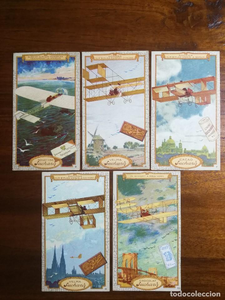 Colecionismo Cromos antigos: 5 cromos chocolate CHOCOLAT SUCHARD 1900 - Serie AVIACION - Hay Listado - Preciosos