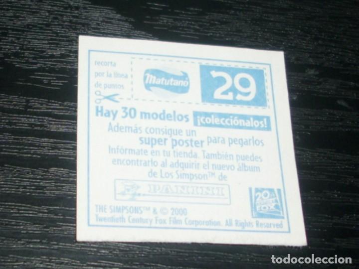 Coleccionismo cromos antiguos: -MATUTANO LOS SIMPSONS 2000 : NUMERO 29 BART SPLASH - Foto 2