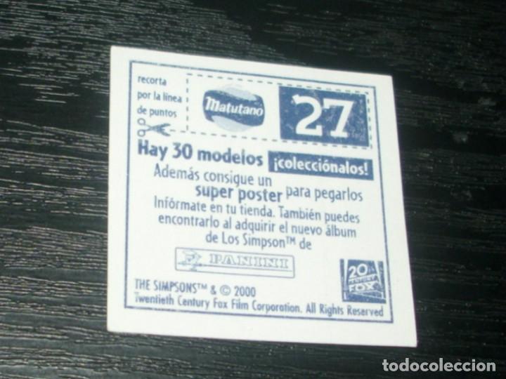 Coleccionismo cromos antiguos: -MATUTANO LOS SIMPSONS 2000 : NUMERO 27 BART GRAFFITI ( VERSION TRASERA OSCURA ) - Foto 2