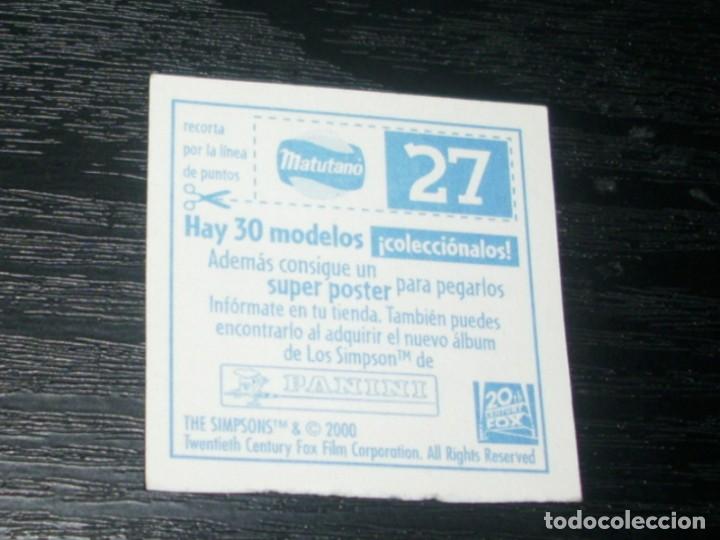 Coleccionismo cromos antiguos: -MATUTANO LOS SIMPSONS 2000 : NUMERO 27 BART GRAFFITI - Foto 2