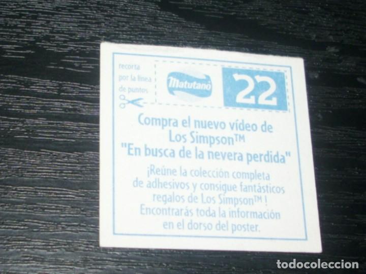 Coleccionismo cromos antiguos: -MATUTANO LOS SIMPSONS 2000 : NUMERO 22 BART SOS - Foto 2