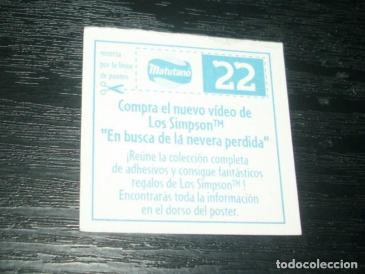 Coleccionismo cromos antiguos: -MATUTANO LOS SIMPSONS 2000 : NUMERO 22 BART S.O.S - Foto 2