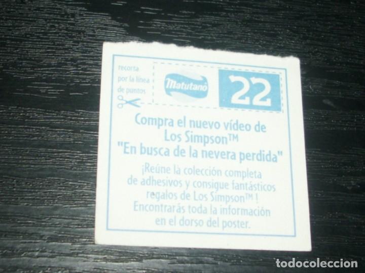 Coleccionismo cromos antiguos: -MATUTANO LOS SIMPSONS 2000 : NUMERO 22 BART SOS - Foto 2