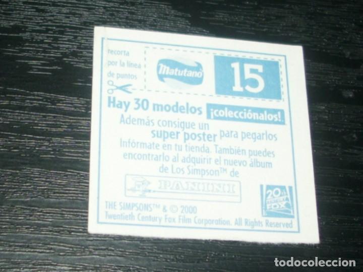 Coleccionismo cromos antiguos: -MATUTANO LOS SIMPSONS 2000 : NUMERO 15 BART TOXIC - Foto 2
