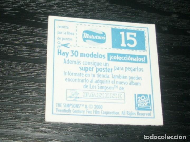 Coleccionismo cromos antiguos: -MATUTANO LOS SIMPSONS 2000 : NUMERO 15 BART TOXIC - Foto 2