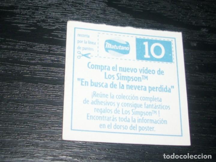 Coleccionismo cromos antiguos: -MATUTANO LOS SIMPSONS 2000 : NUMERO 10 BART SURFER - Foto 2
