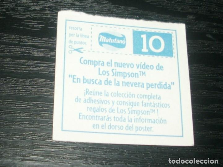 Coleccionismo cromos antiguos: -MATUTANO LOS SIMPSONS 2000 : NUMERO 10 BART SURFER - Foto 2