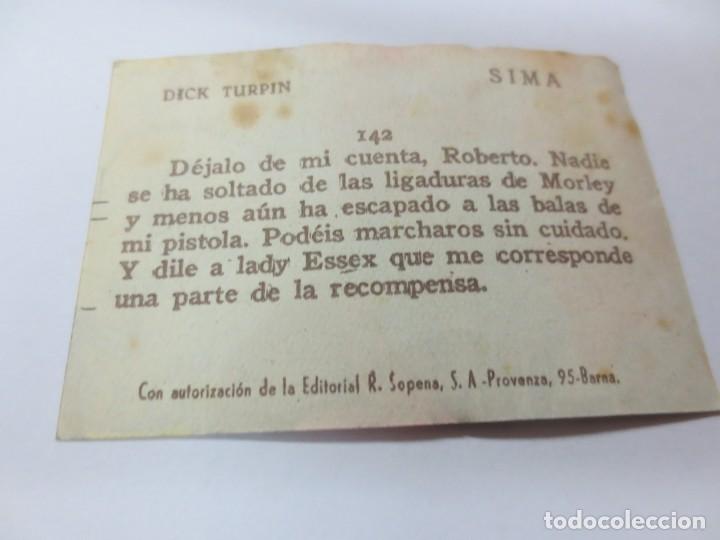 Coleccionismo cromos antiguos: CROMO DICK TURPIN SIMA N&ordm; 142 - Foto 2