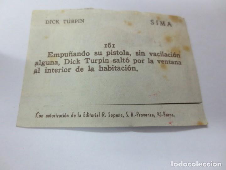 Coleccionismo cromos antiguos: CROMO DICK TURPIN SIMA N&ordm; 161 - Foto 2