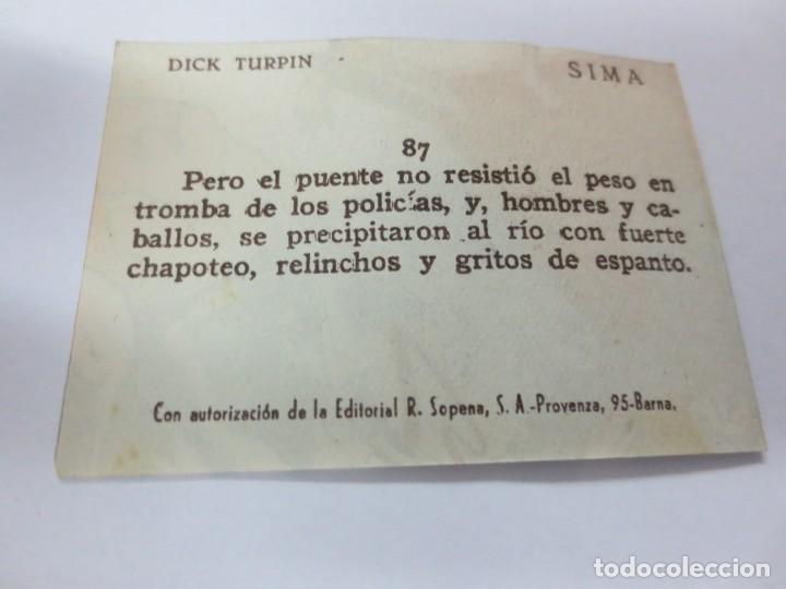 Coleccionismo cromos antiguos: CROMO DICK TURPIN SIMA N&ordm; 87 - Foto 2