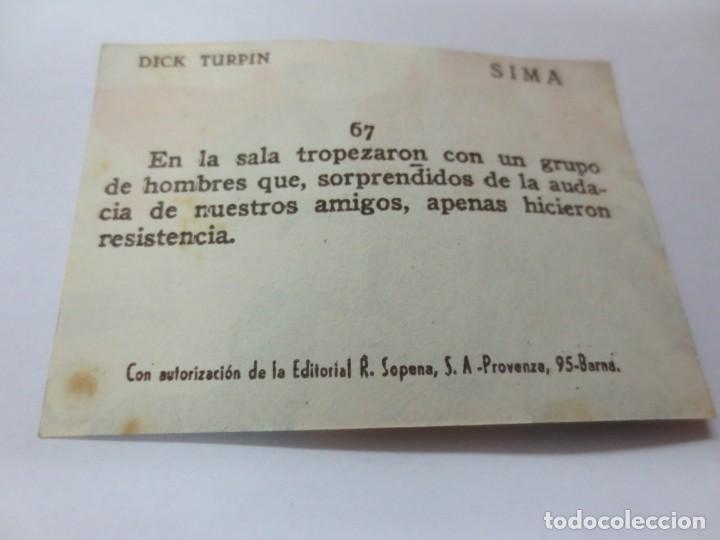 Coleccionismo cromos antiguos: CROMO DICK TURPIN SIMA N&ordm; 67 - Foto 2