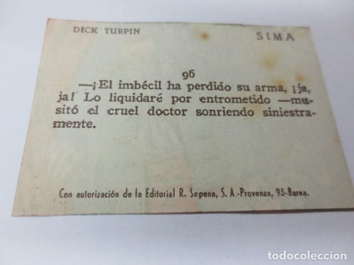 Coleccionismo cromos antiguos: CROMO DICK TURPIN SIMA N&ordm; 96 - Foto 2