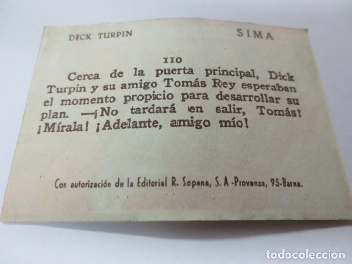 Coleccionismo cromos antiguos: CROMO DICK TURPIN SIMA N&ordm; 110 - Foto 2
