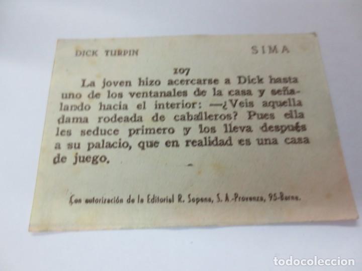 Coleccionismo cromos antiguos: CROMO DICK TURPIN SIMA N&ordm; 107 - Foto 2