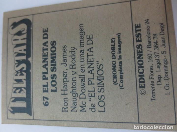 Coleccionismo cromos antiguos: CROMO TELESTARS N&ordm; 67 EL PLANETA DE LOS SIMIOS EDIT ESTE - Foto 2