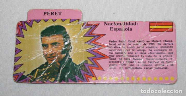 Coleccionismo Cromos antiguos: CROMO O FICHA DE PERET, DISCOGRAFIA, BIMBO