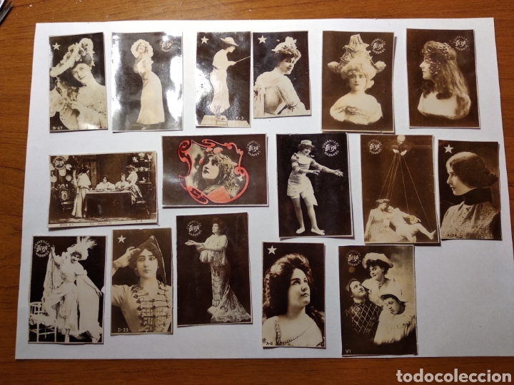 Coleccionismo cromos antiguos: Rara coleccion de 16 Cromos. Fototipias. Mini Postales de Cigarrillos y cigarrillos Diva Habanos.