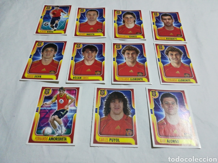 Colecionismo Cromos antigos: 11 cromos A por ellos! Selecci&oacute;n espa&ntilde;ola 2009 panini. Expert. Iniesta torres busquets puyol alonso