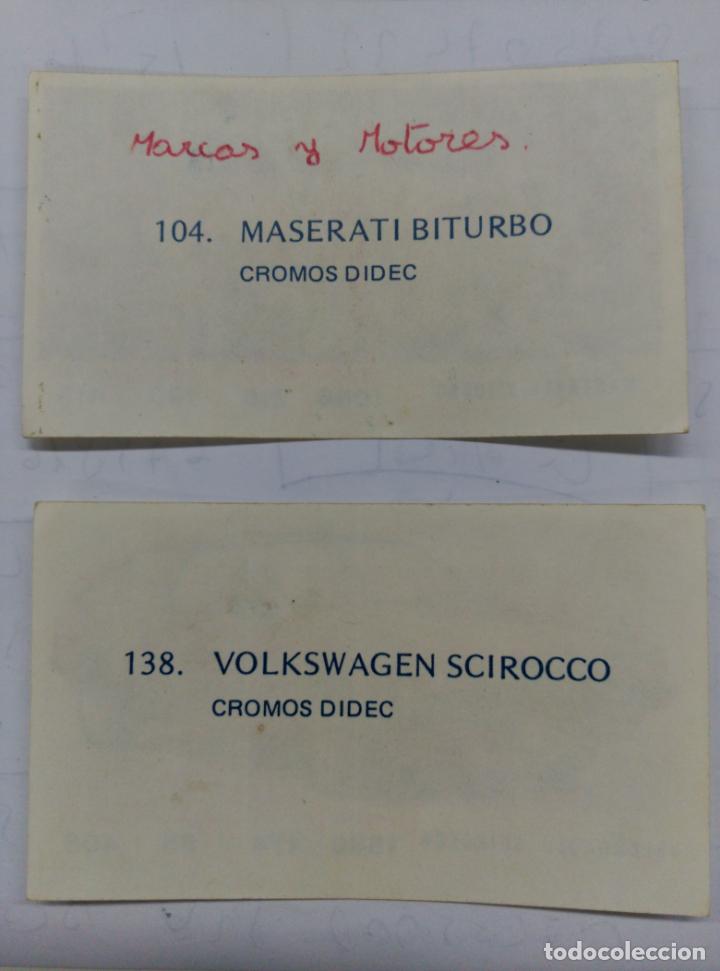 Coleccionismo cromos antiguos: Lote 2 cromos COCHES. CROMOS DIDEC - Foto 2