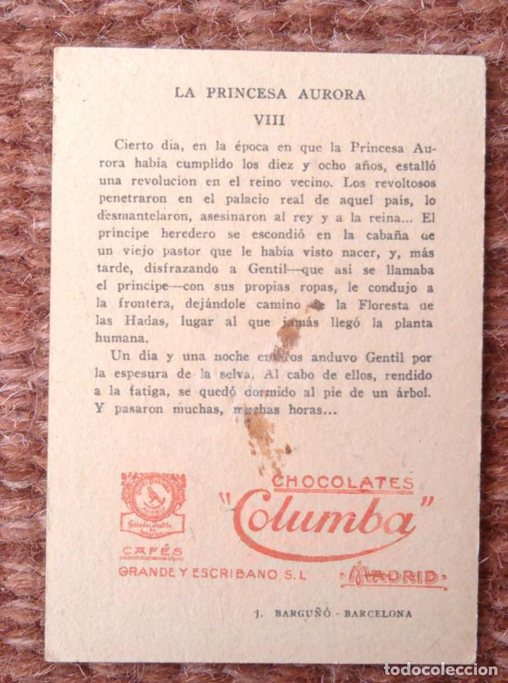 Coleccionismo cromos antiguos: LA PRINCESA AURORA - CHOCOLATES COLUMBA - Foto 2