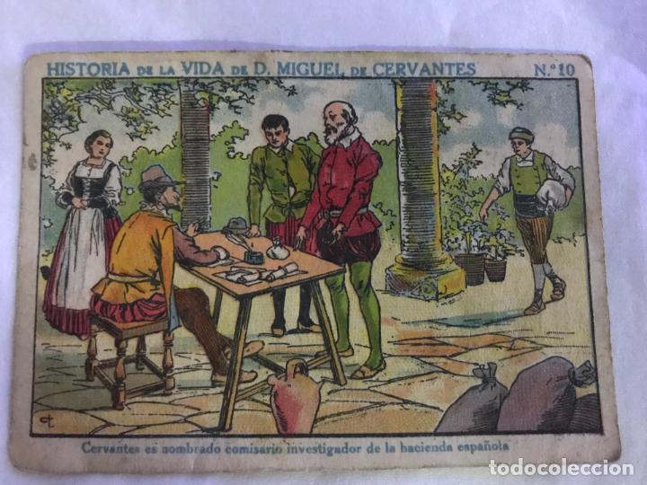 Coleccionismo cromos antiguos: Cromo purgante besoy HISTORIA VIDA MIGUEL DE CERVANTES n&ordm; 10