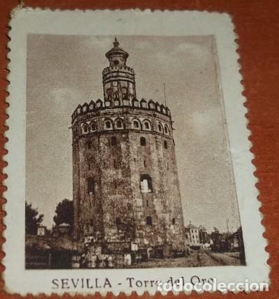 Coleccionismo Cromos antiguos: CROMO CUP&Oacute;N DE LOTER&Iacute;A DE LA SOCIEDAD DE CIEGOS EL PORVENIR, VISTAS DE ESPA&Ntilde;A, SEVILLA, 1936